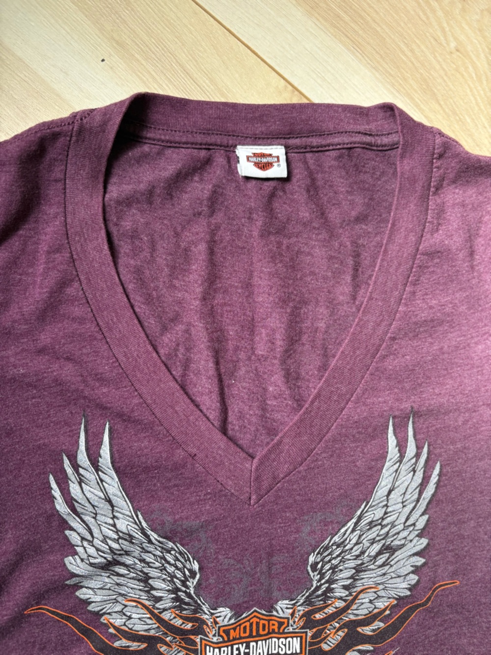 Harley Davidson Orlando Florida Wing Graphic Tee Y2K Biker T Shirt Womens Size S - Picture 2 of 8